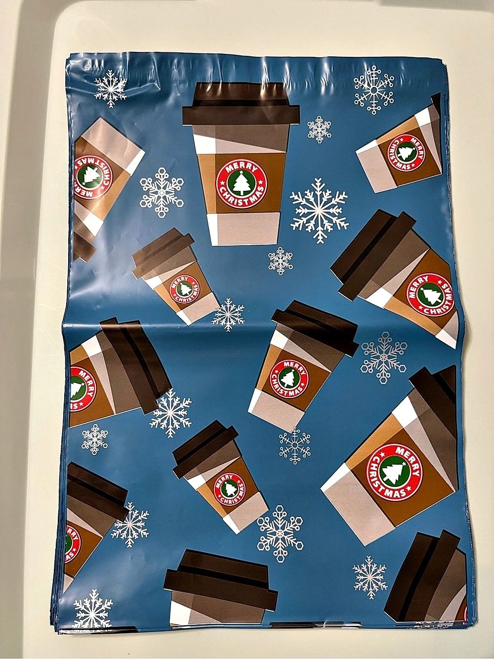 Christmas Coffee Cup Poly Mailers